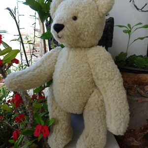 vintage,12'' wood stuffed,plush bear,fully jointed,sewn nose,German