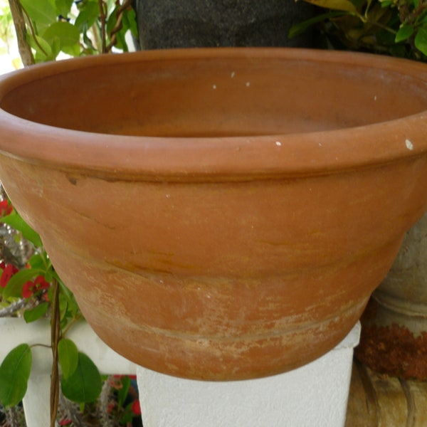 vintage,Greek,shabby,heavy clay,low,terracotta,garden planter,pot,shabby chic bowl,plant pot