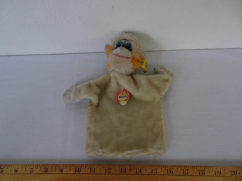 Puppet Labels Vintage 9'' Steiff Mungo Hand Puppet,silverscript Button,label,0318,00 ...