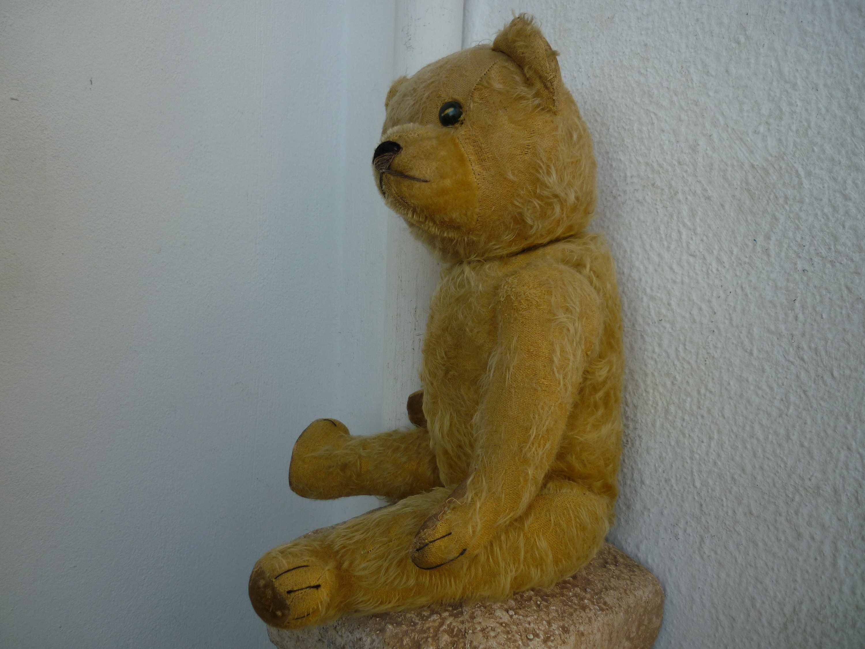 Antique,early,jointed,teddy Bear,old Time-worn Ted,wood Antique,early,jointed,teddy Bear,old Time-worn Ted,wood