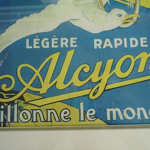 vintage French,Poster print,Alcyon bicycles,gallery framed in shabby chic style frame.