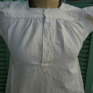 antique,French,ladies,monogrammed  gown MJ,hemp,linen,flax,handmade nightshirt,dress,smock,short sleeved.