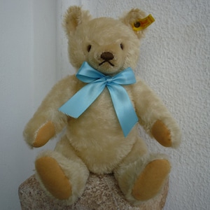 12&#39;&#39; Vintage,1980er,Steiff Bär,voll gegliederter Teddybär 0203/36,Knopf & Label am Ohr.