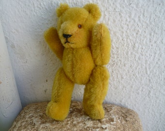 Ancien Ours Teddy Bear Articulé En Mohair – Rembourrage Paille – 44 Cm