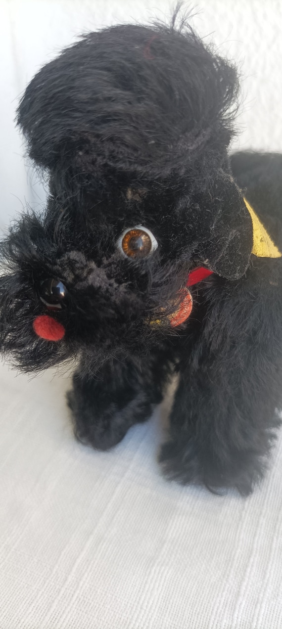 Vintage Steiff Snobby Poodle Dog, Black Mohair, 5