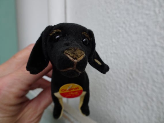 Steiff,uberdax,velvet Daschund Dog,1904 Replica,blank Button,chest