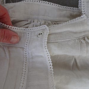 antique,French,girls/ladies,small,short sleeved dress,monogrammed BW,hemp,linen,flax,handmade nightshirt,smock.