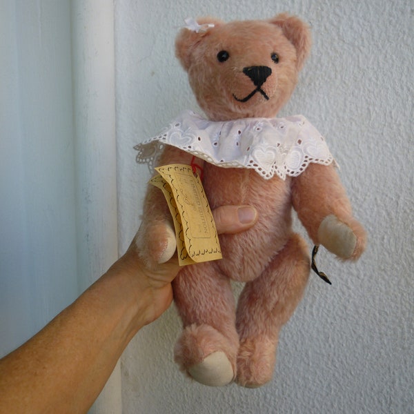 1998 Limited Edition,Johanna Haida,handmade,Dream bear,pink,mohair bear,fully jointed,12''