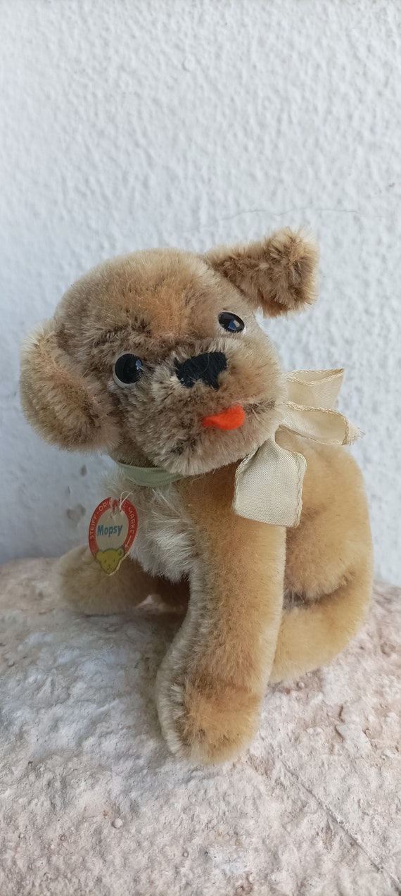 Steiff - シュタイフ★Hand-Mopsy Dog ID完品★モプシーのハンドパペット/犬 シュタイフ☆Hand-Mopsy Dog ID完品☆モプシーのハンドパペット/犬