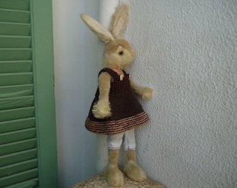 Vintage,Schuco,Bigo Bello, Bunny Rabbit,German mohair,long legged hare.