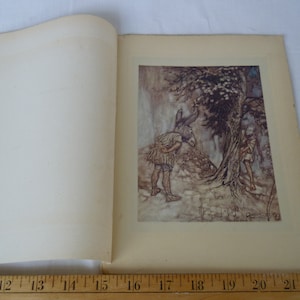 1920 Arthur Rackham,Ein Sommernachtstraum,Klappbuchplatte,Druck. ''O Bottom, du bist verändert''
