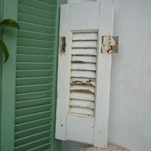 Antique,French,crusty,weather worn,small,wooden shutter panel,salvage piece,as found condition.