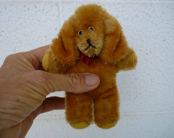 vintage,5''miniature,Richard Diem,German,mohair dog,teddy bear,glass eyes,sewn nose,unjointed.