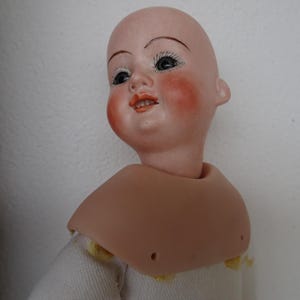 vintage doll,AM 390,bisque head 10&#39;&#39; Armand Marseille open mouth with teeth,fabric body
