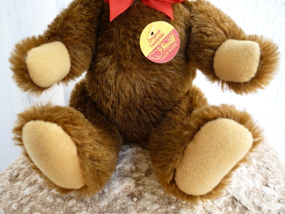 Steiff 7''small,bear,fully Jointed, 0206/18, Dark Brown Mohair
