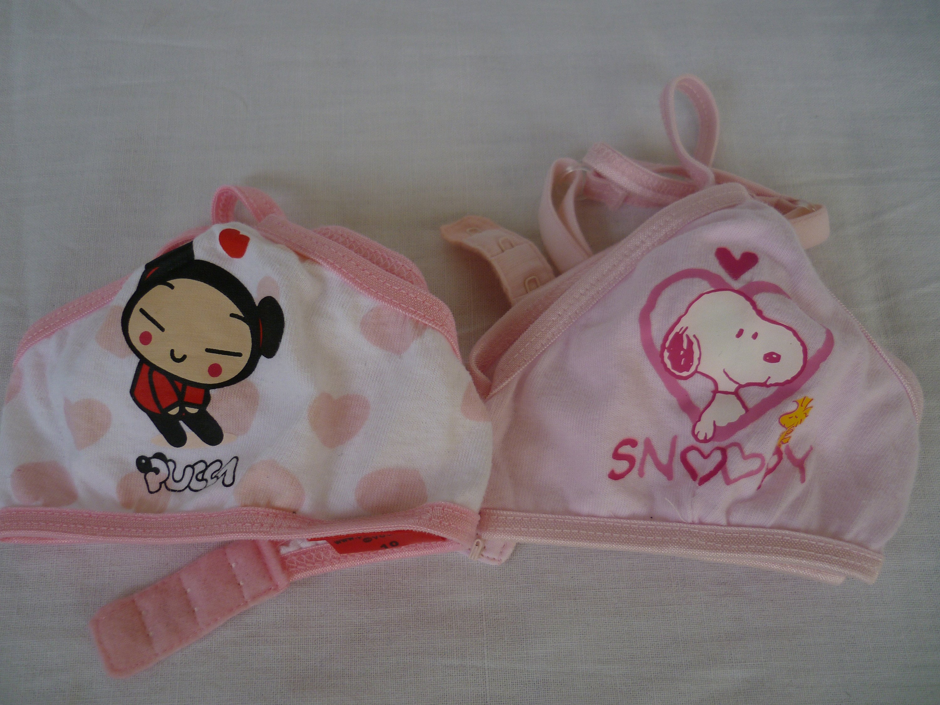 Pair of Young Girls First Bra/bralettes,pink,white With Designs,10  Years,kids Underwear,100% Cotton,made in India. 