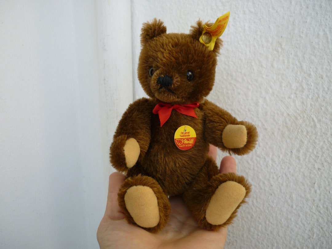 Steiff 7''small,bear,fully Jointed, 0206/18, Dark Brown Mohair