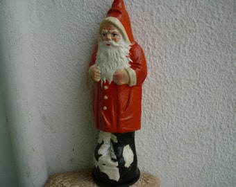 LAST ONE !!! handmade,German,Santa,Father Christmas candy container,cardboard,& composition,papier mache.