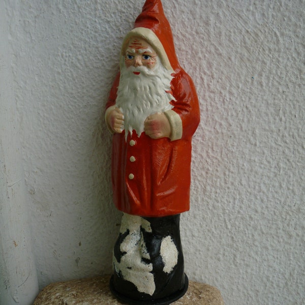 LAST ONE !!! handmade,German,Santa,Father Christmas candy container,cardboard,& composition,papier mache.