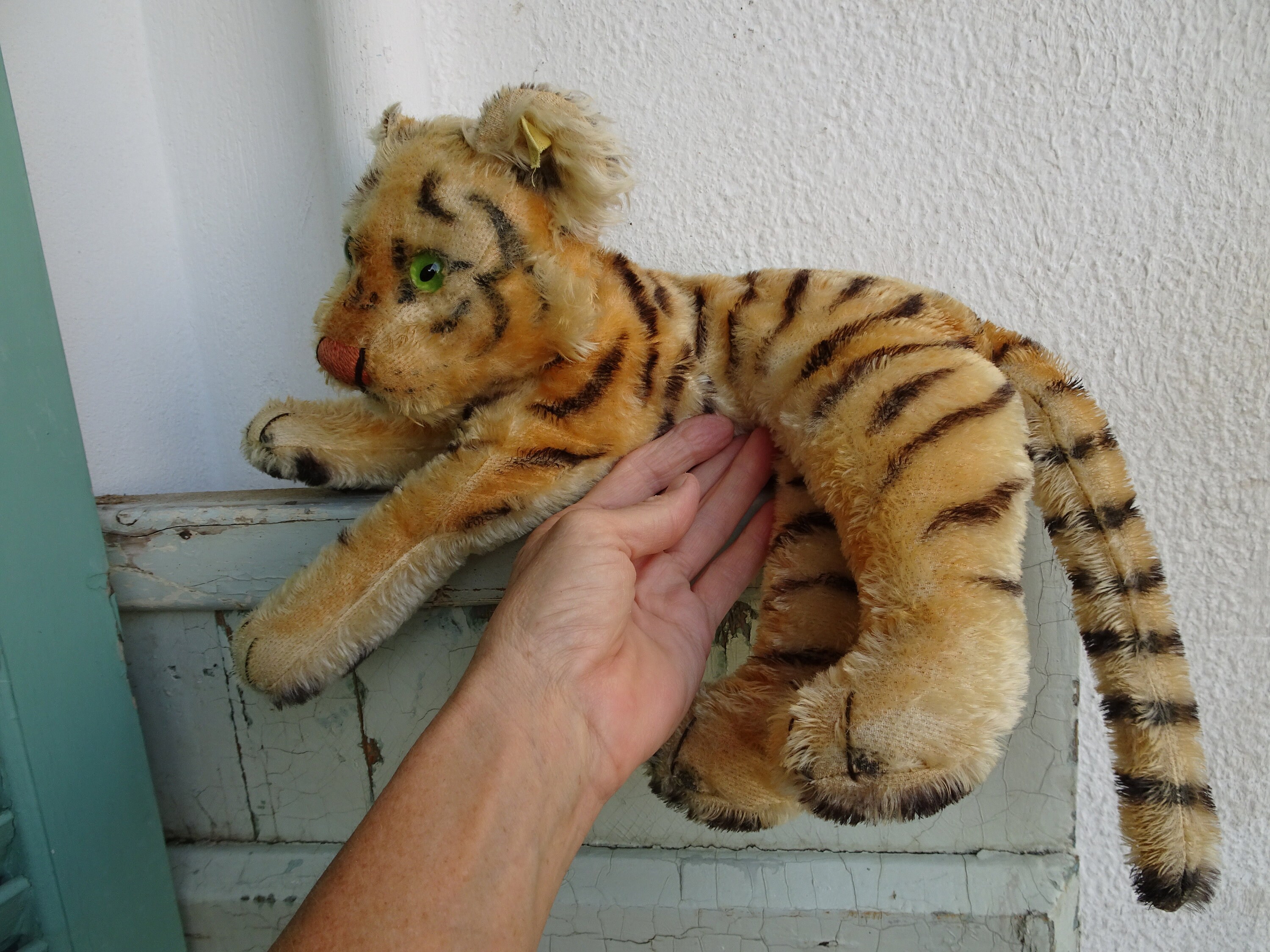 Vintage,steiff,reclining,mohair Tiger,unjointed,us Zone Vintage,steiff,reclining,mohair Tiger,unjointed,us Zone