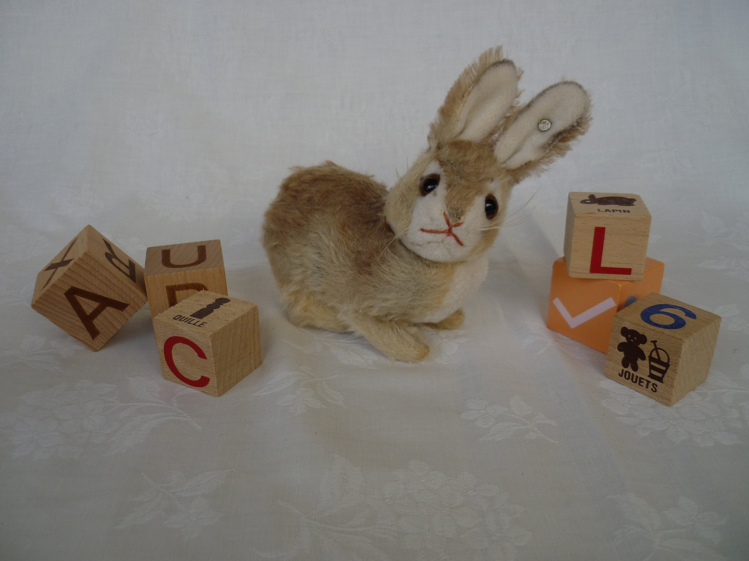 Vintage,steiff,small Pummy,bunny Rabbit,swivel Head,glass Eyes