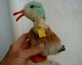 Steiff 3025/15 canard TULLA duck peluche 15 cm hauteur de 1976