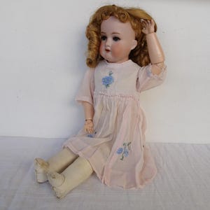 20&#39;&#39; Armand Marseille doll,A1M 370,Germany,bisque head,leather body,compo arms,sleep eyes,open mouth with teeth
