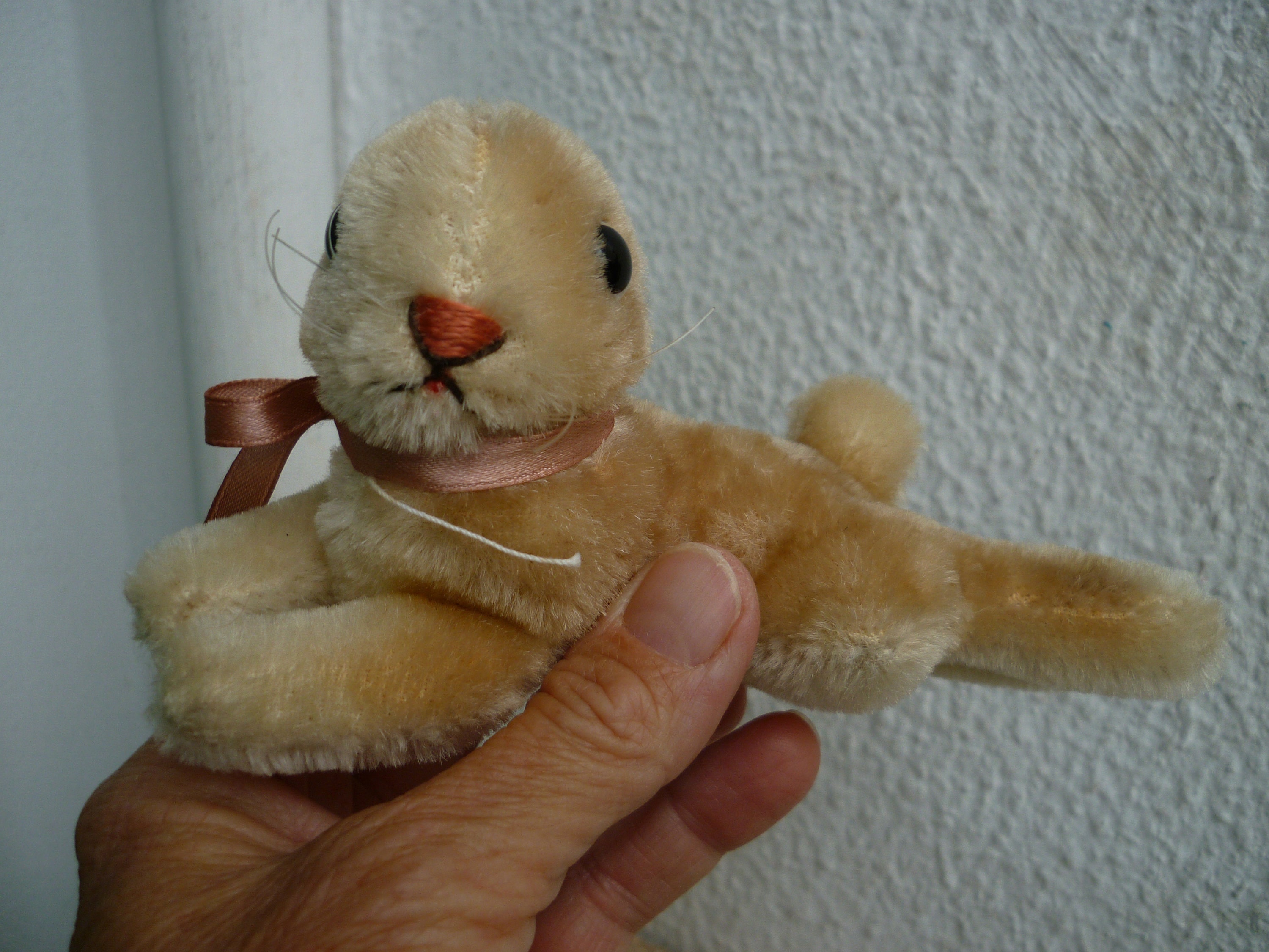 Vintage Steiff,lying,reclining Hare,bunny Rabbit,mohair