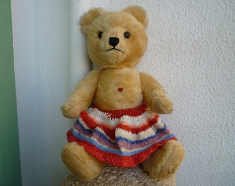 vintage,Berg,fully jointed,blonde mohair teddy bear,40 cm.Tiere mit Herz,handmade in Austria.