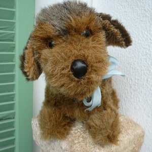 vintage,Steiff,Junior Lumpi,24cm,mohair & plush,wire-haired dog,ear button.