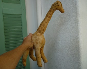 vintage,very worn,threadbare,giraffe,15''