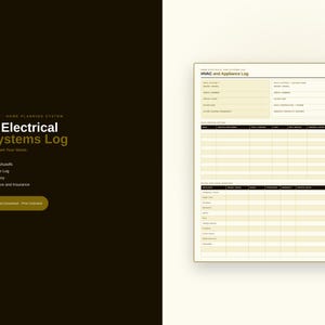 Registro imprimible de sistemas eléctricos domésticos / Mapa de disyuntores / Cierres de plomería / Registro de HVAC / Libro de referencia para propietarios (descarga instantánea)