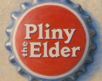 Pliny the Elder Beer Bottle Cap Canvas Print, Craft Beer Wall Art, Brewery Decor, IPA Man Cave Bar Artwork, Beer Lover Gift