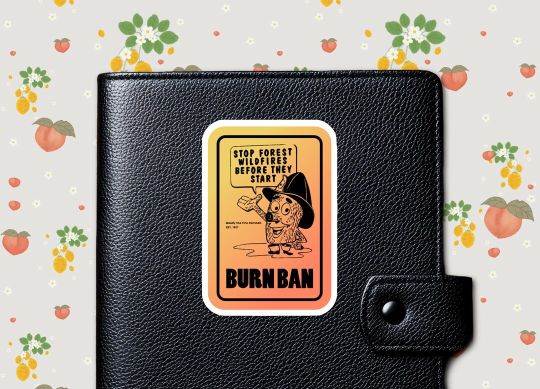 Holographic Burn Ban Sticker, Gift for Wildland Firefighter - Etsy