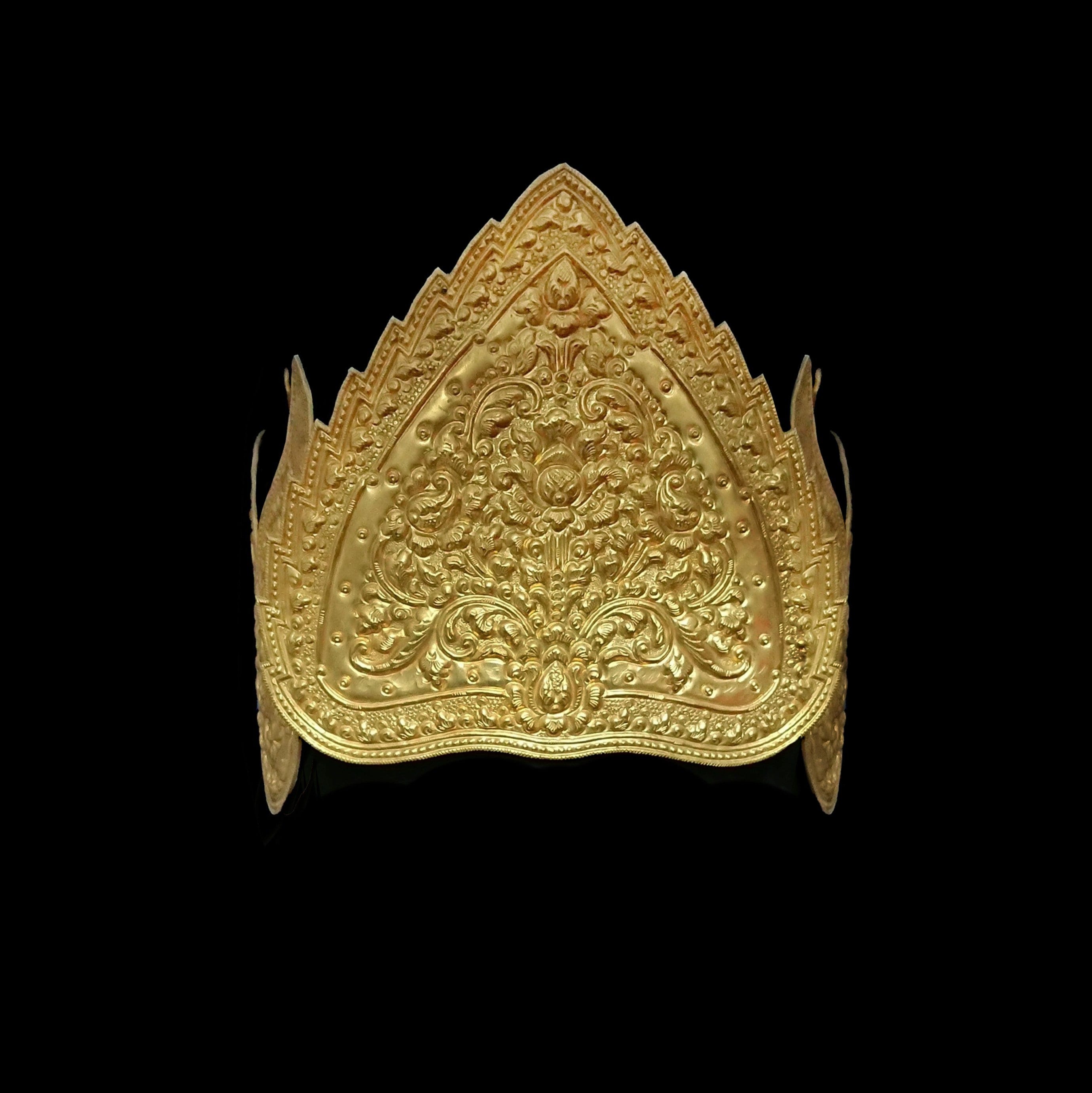 Vintage Golden Ceremonial Headdress, Traditional Indonesian  display picture 3