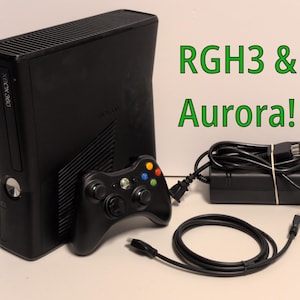 Read - RGH3 / Aurora Upgraded Xbox 360 S Console with 500GB HDD and Controller