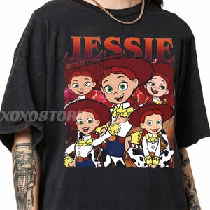 Toy Story Jessie Cowgirl graphic T-shirt, vintage Pixar-kleding, vintage shirt met comfortabele kleuren afbeelding 3