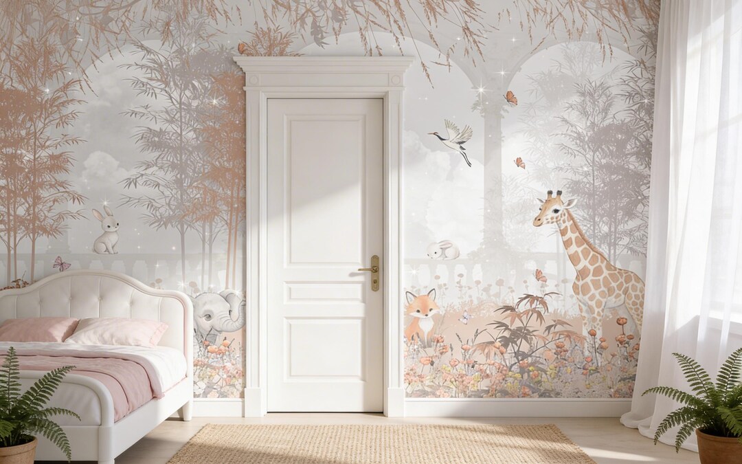Forest Animals Kids Wallpaper: Nursery Wall Decor (digital File) - Etsy