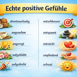 Elenco Excel con 148 emozioni positive, utile per riconoscere e dare un nome ai sentimenti.