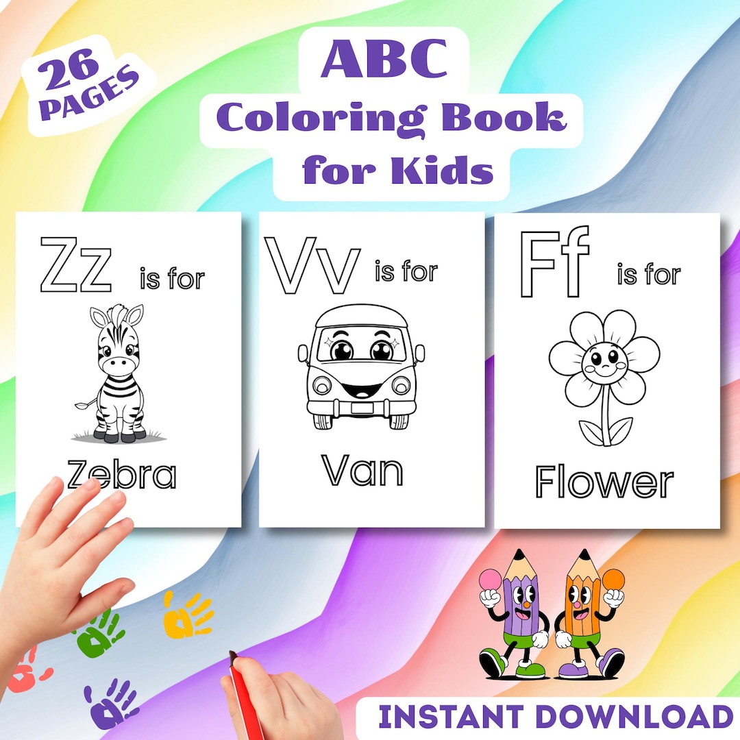 ABC Coloring Book for Kids | Preschool Alphabet | Printable PDF - Etsy