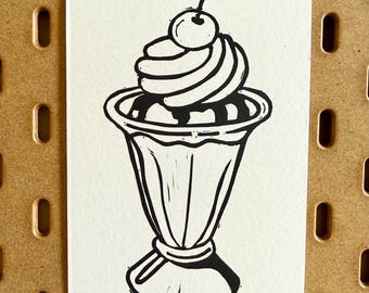 sundae lino print