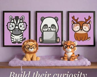 Safari Nursery Wall Art | Gender Neutral Jungle Animal Prints | 16x24 Printable Digital Download