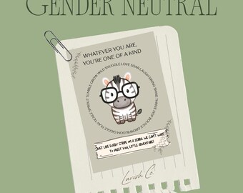 Gender Neutral Baby Card Printable | Whatever You Are One of a Kind | Zebra Baby Shower Card | Digital Download | Unisex Baby Card