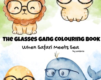 Printable Kids Coloring Book | Safari and Ocean Animals | Toddler Activity Pages | Instant Digital Download PDF
