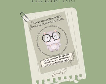 Baby Shower Thank You Cards Pack of 10 | Modern Botanical Design | Greeting Cards for New Parents