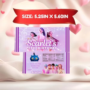 Kpop Dämonenjäger Schokoriegel Wrapper, Kpop Süßigkeiten Bar Etikettenvorlage, Kpop Partygeschenke, Anime Party Versorgung Dämonenjäger, Kpop Huntrix