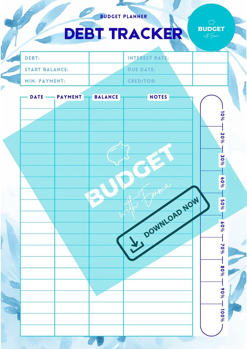 Digital Debt Tracker Booklet | Editable on Canva | Payoff Snowball ...