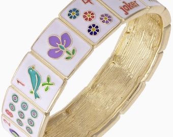 Mahjong Tile Hinged Bangle