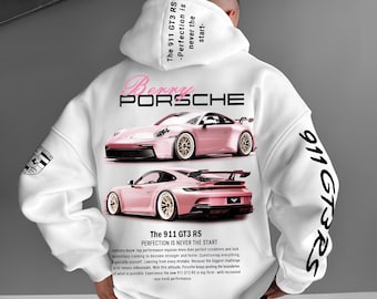Porsche 911 GT3 RS Graphic Hoodie, Oversized Streetwear, Car Enthusiast Apparel