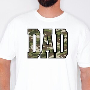 Comfort Colors Camo Dad Shirt, Vintage Military Army Graphic Tee, Woodland Papa T-Shirt